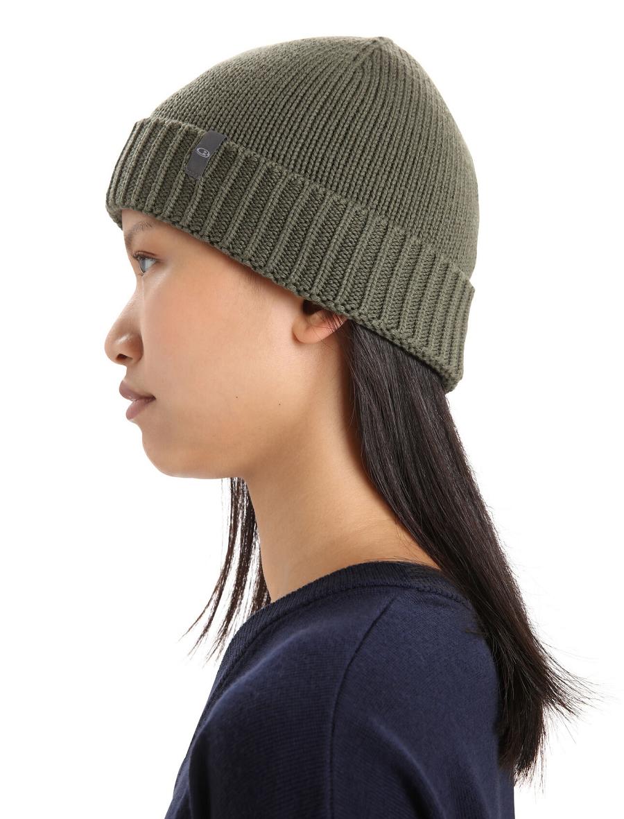 Icebreaker Unisex Merino Vela Cuff Beanie Miesten Hatut Oliivinvihreä | FI 1089LISH